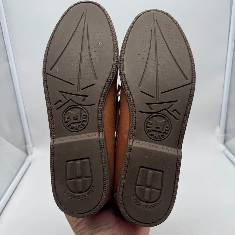 Mephisto Spinnaker Tan‎ Leather Boat Shoes Mens 8.5 US 8 EUR Loafers 722383807